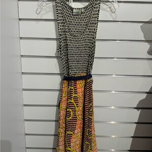 Porridge printed midi dress with belt